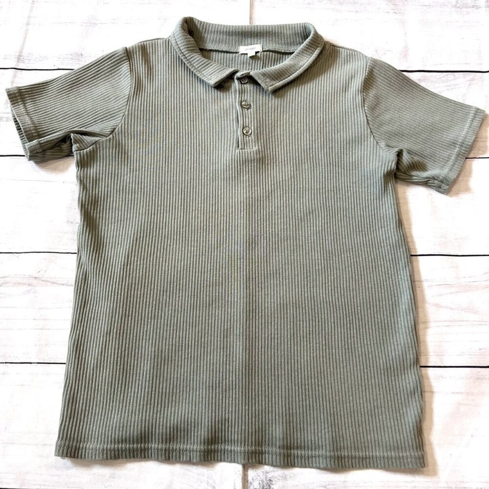Lil Legs Green Ribbed Polo